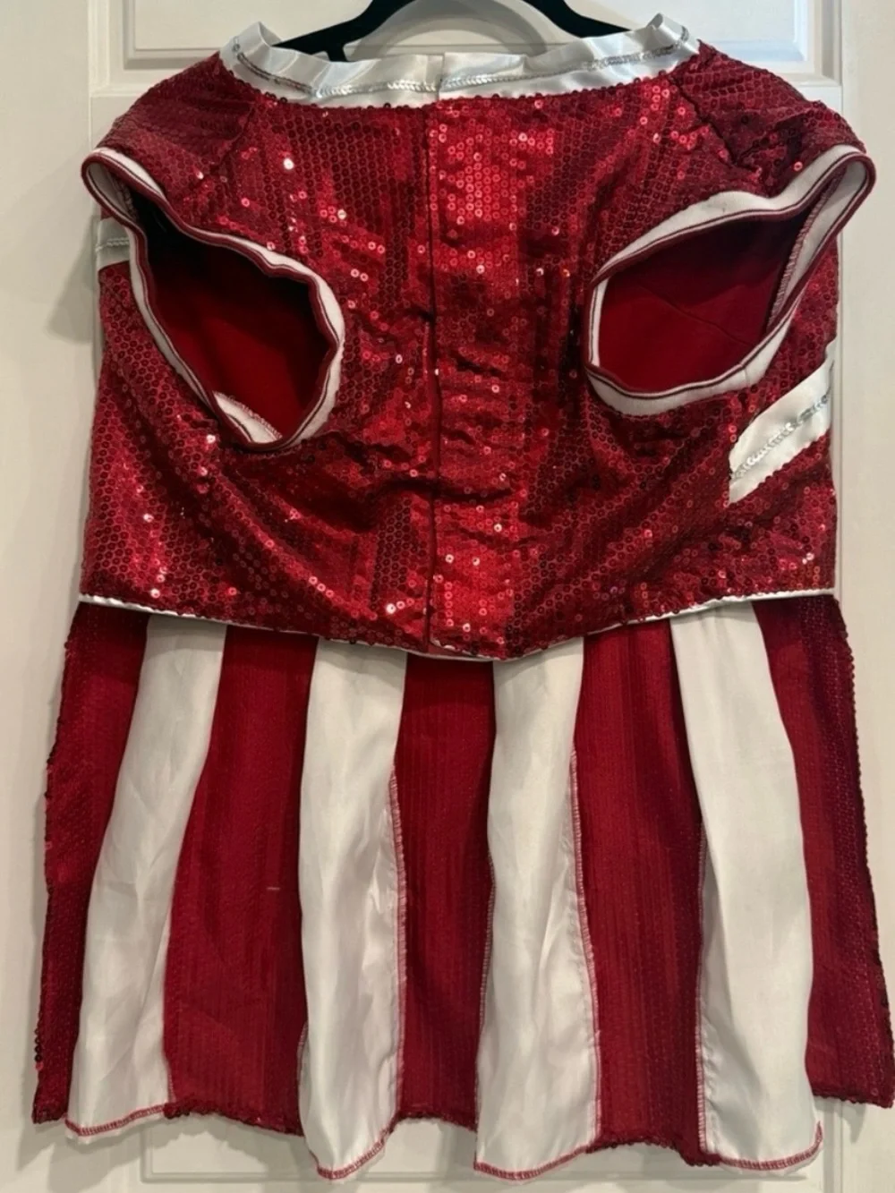 Maggie Waggie Red Sequin Cheerleader Dog Costume XXL with Pom Poms NWT